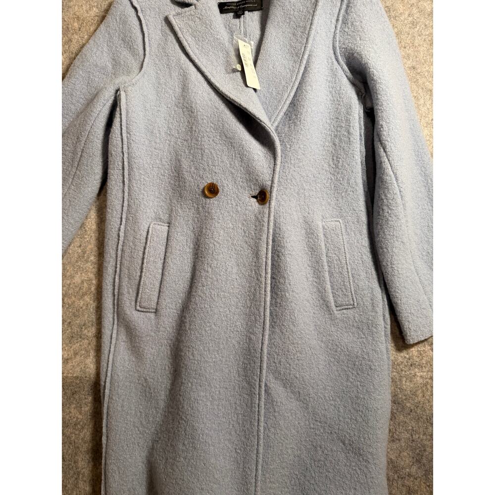 J. Crew Daphne Italian Boiled Wool Topcoat Womens 4P Icy Mountain Blue